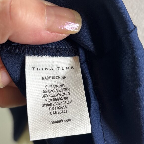 Trina Turk Women's St Marks Silk Blend Button-Up Blouse Size XL Blue/PInk NWT - Picture 15 of 16